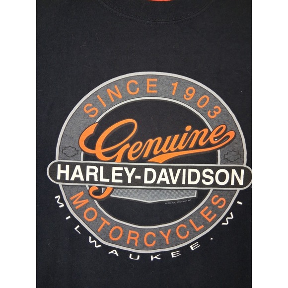 Harley-Davidson Other - Harley Davidson Mens Shirt 2XL Black Orange USA Made North Texas Milwakee